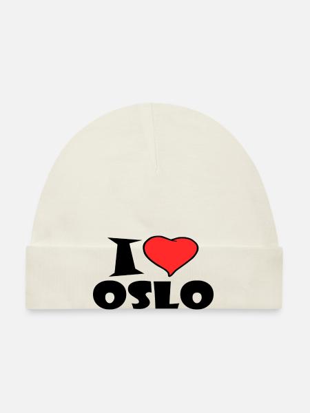 I Love Oslo - Bonnet bio Bébé - blanc - Devant