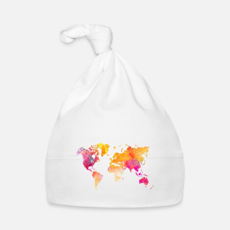 world map Organic Baby Cap