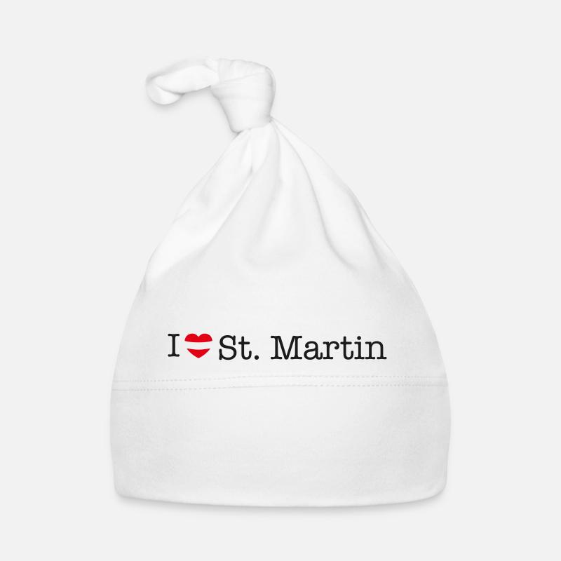 J’adore St Martin - Bonnet bio Bébé - blanc
