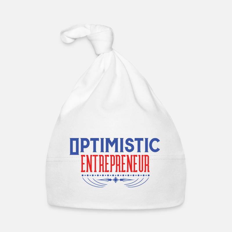 Entrepreneur optimiste, texte vintage épuré - Bonnet bio Bébé - blanc