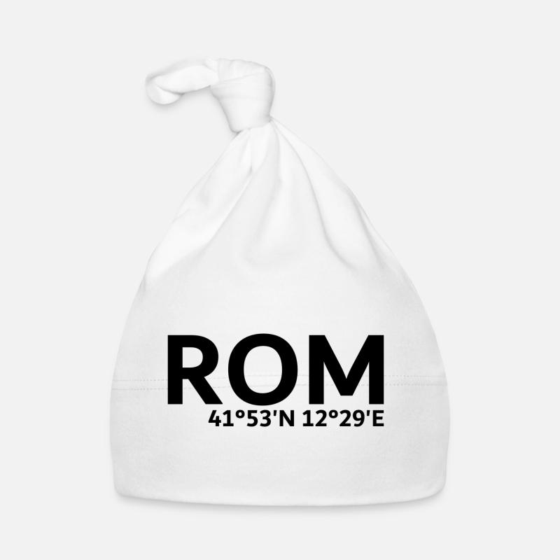 Coordonnées de Rome - Bonnet bio Bébé - blanc