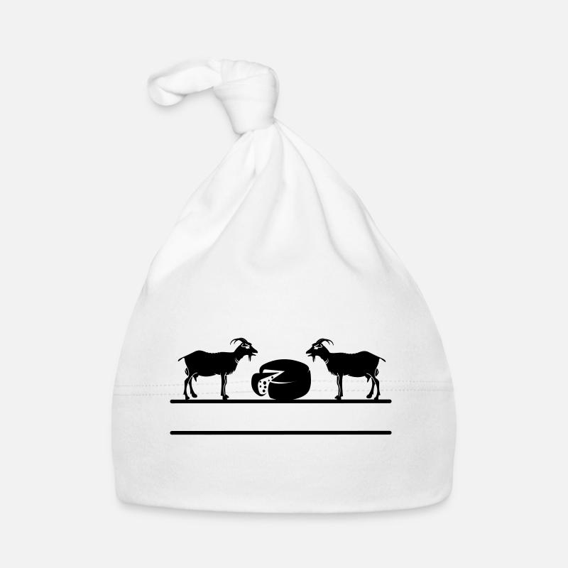 Ziegenkäse-Monogramm. Baby Bio-Mütze