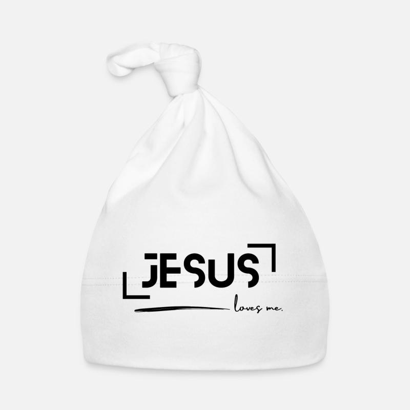 Jésus m’aime - Bonnet bio Bébé - blanc