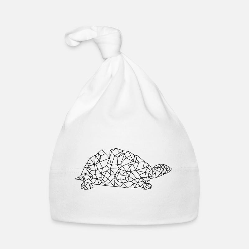 Turtle Polygon - Baby Bio-Mütze - Weiß
