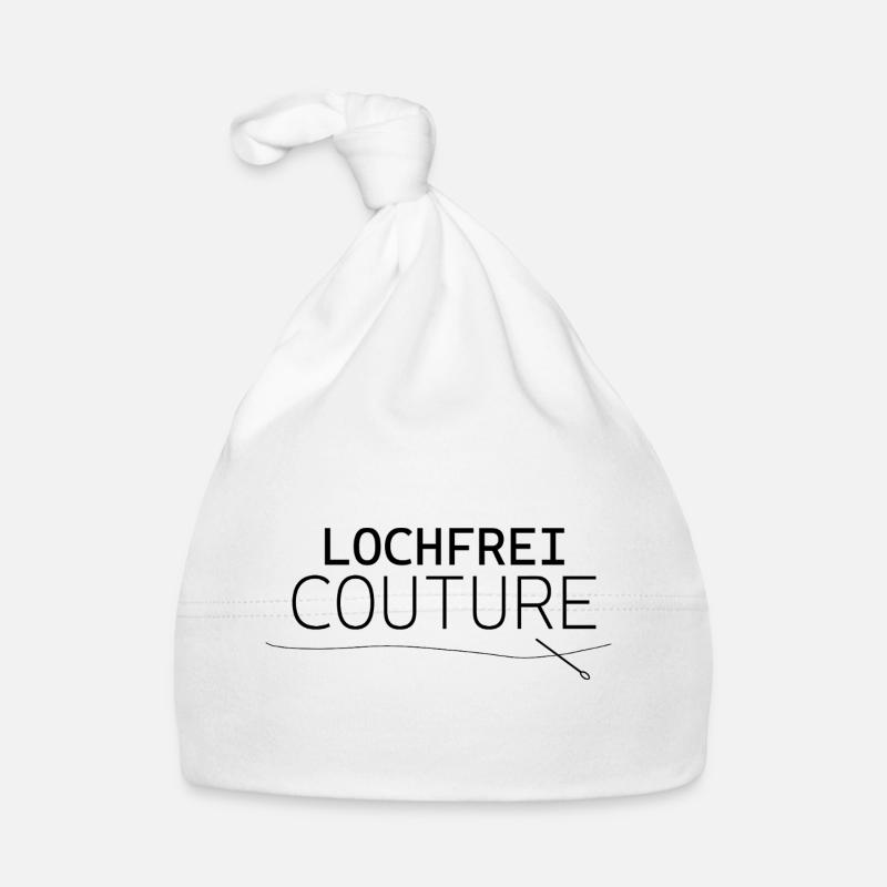 Holeless Couture – Design drôle de déclaration - Bonnet bio Bébé - blanc