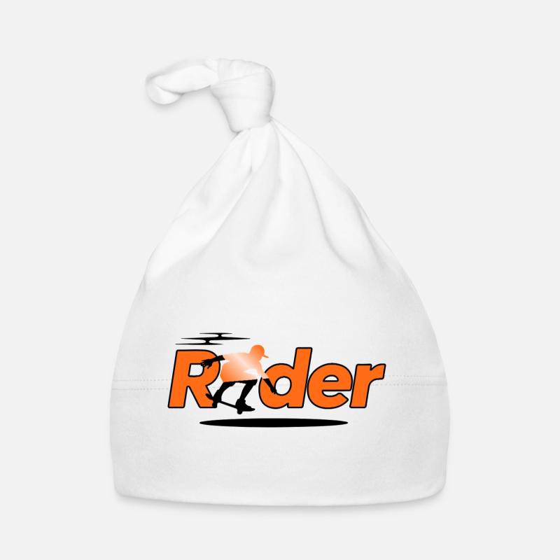 Rider Silhouette on Orange Organic Baby Cap