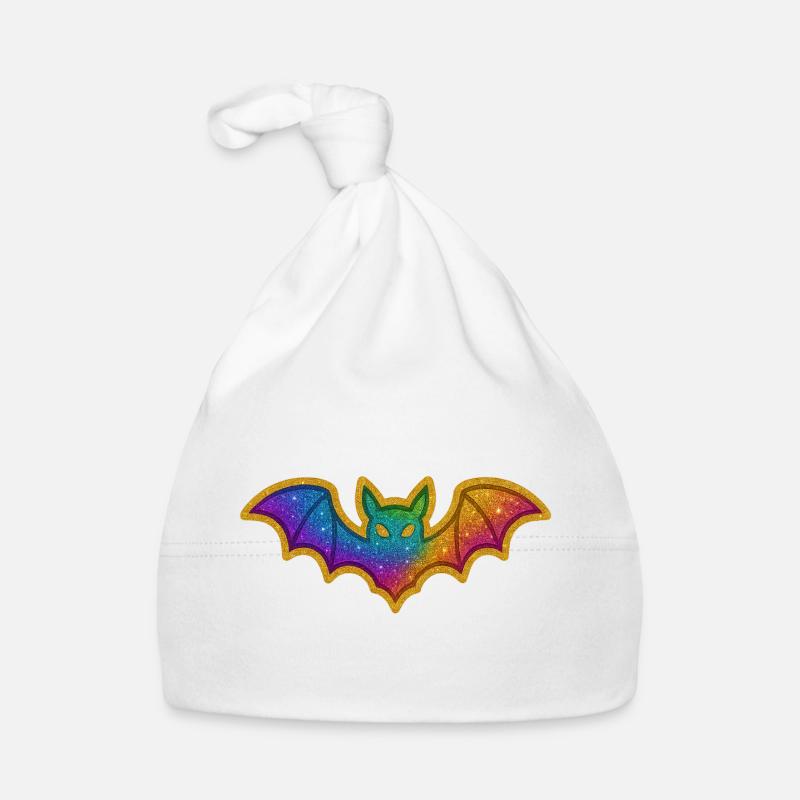 Regenbogen Glitzer Fledermaus Baby Bio-Mütze