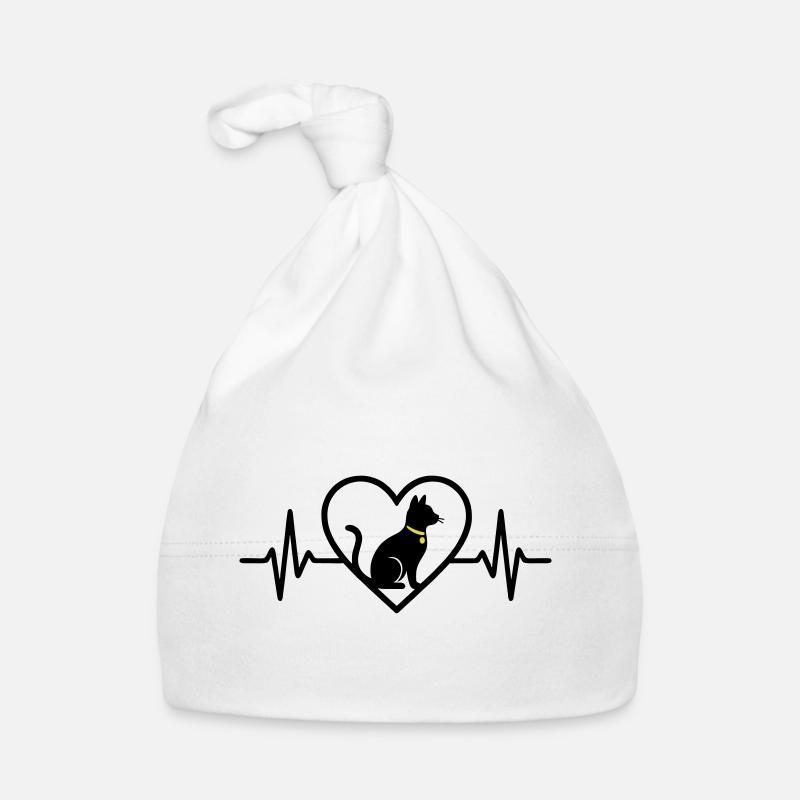 Katze Herz Silhouette Süß Pet Lover Geschenk Baby Bio-Mütze