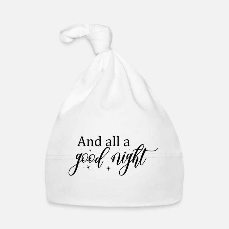 Good Night Script with Stars Organic Baby Cap