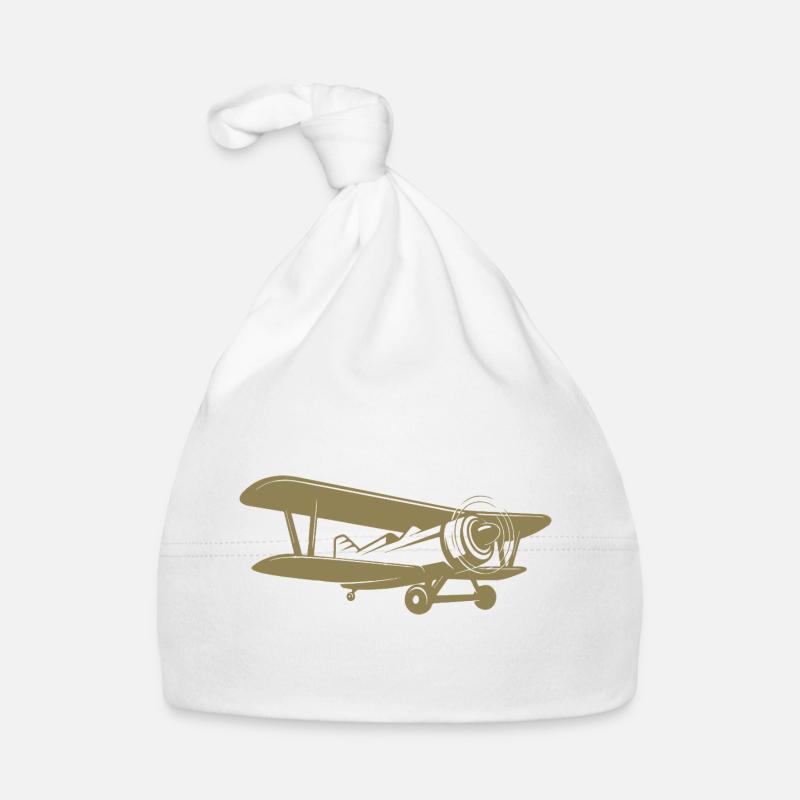 Biplane Pilot Retro Minimalist Organic Baby Cap
