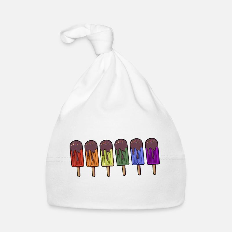 Regenbogen-Eis am Stiel Parade Baby Bio-Mütze
