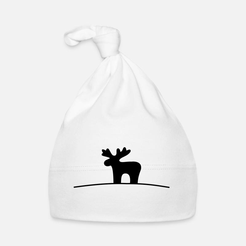 Elch Silhouette Geschenkidee Weihnachten Baby Bio-Mütze