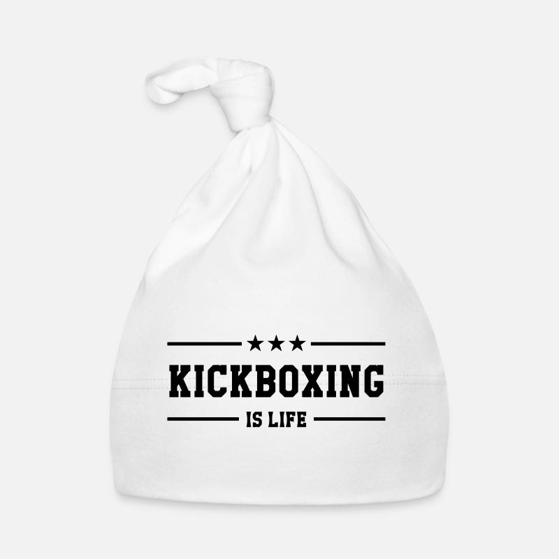 Kickboxen / Kickboxing / Kickboxer / Kick Boxing - Baby Bio-Mütze - Weiß