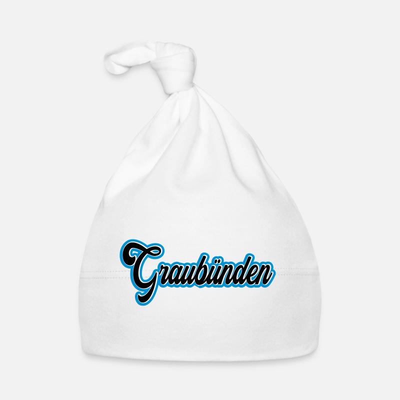Écriture des Grisons avec contour bleu Bonnet bio Bébé