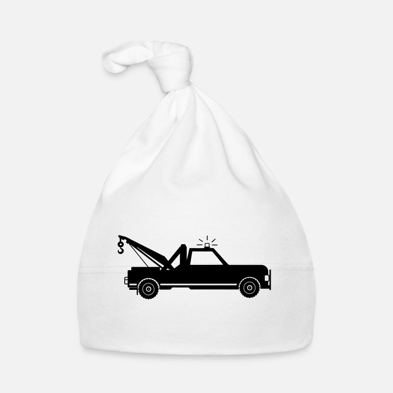 Abschleppwagen - Baby Bio-Mütze - Weiß
