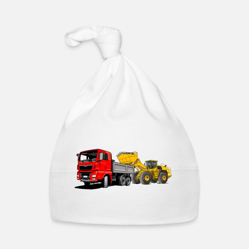 Truck with wheel loader Organic Baby Cap