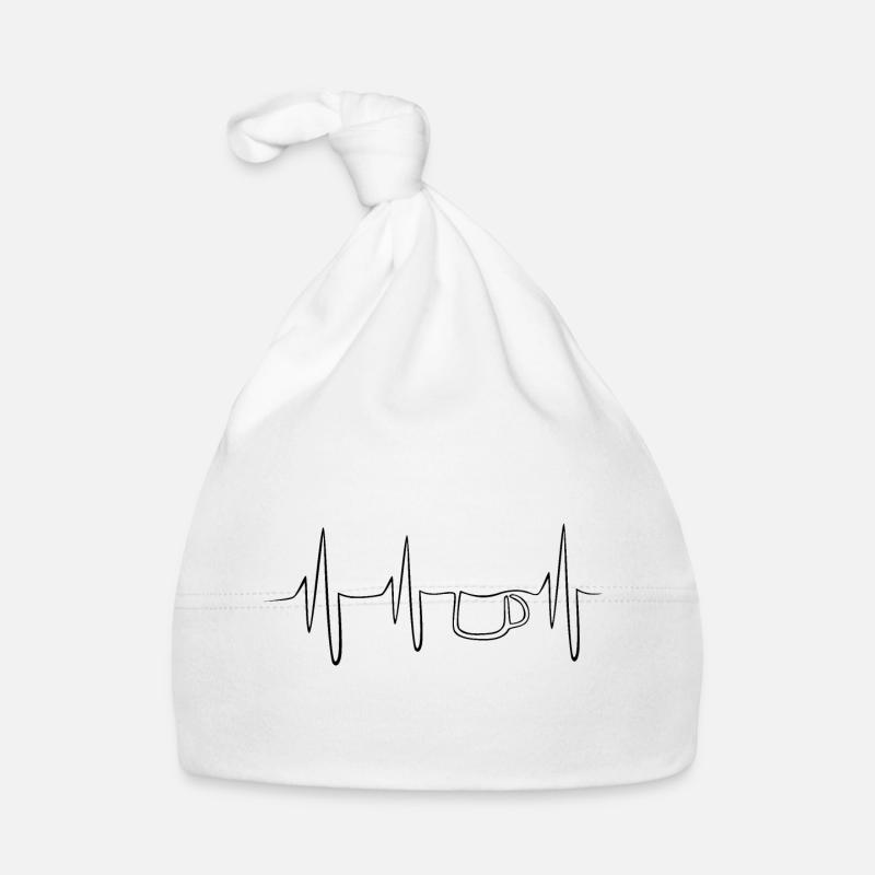 Cafe Symbol coffee herzschlag kaffee one line icon Baby Bio-Mütze
