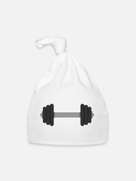 Hantel - Baby Bio-Mütze - Weiß - Vorne