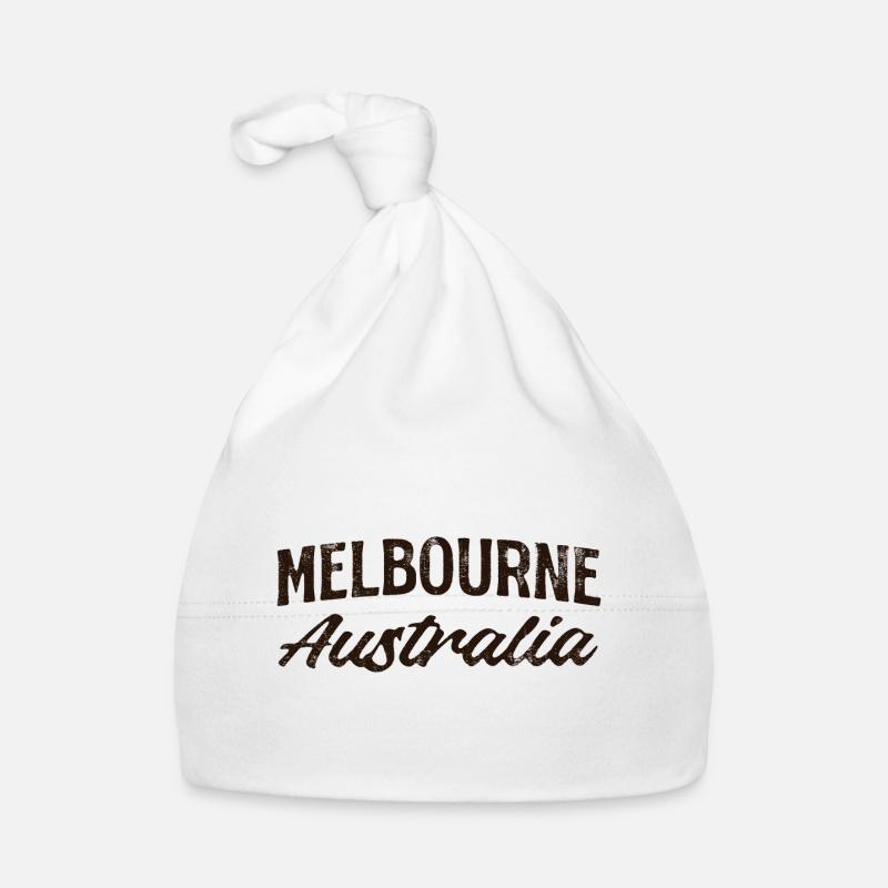Melbourne Australia Vintage Lettering Organic Baby Cap