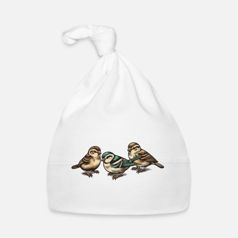Trois petits oiseaux Bonnet bio Bébé