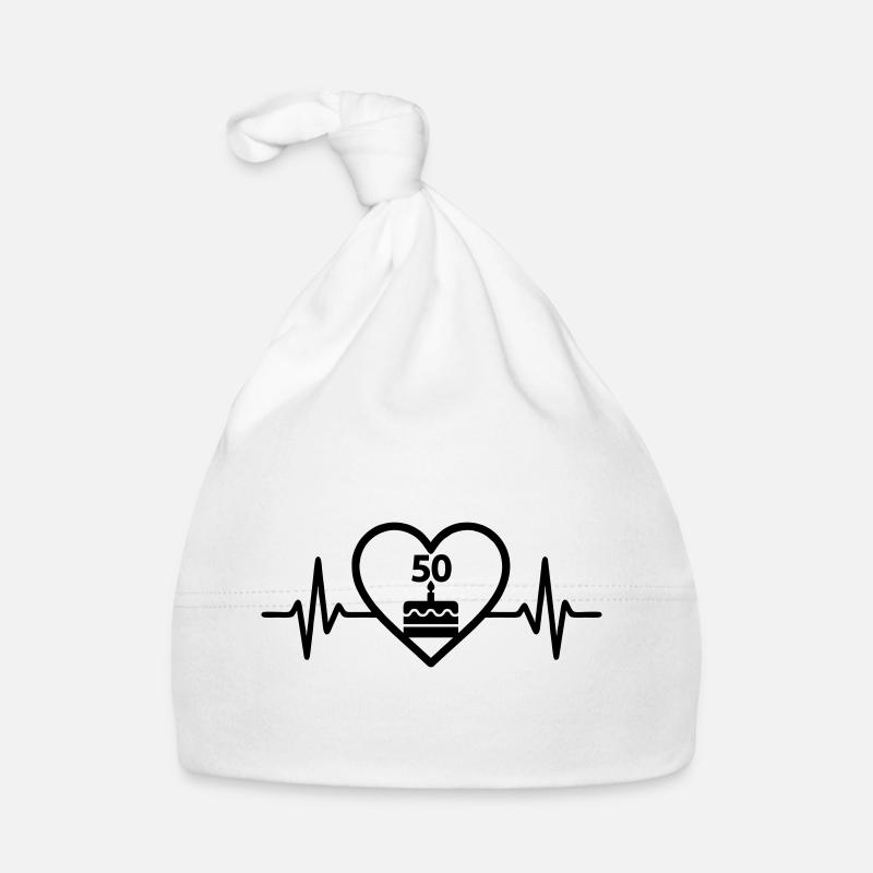 Heart Birthday 50 Years Cake Organic Baby Cap