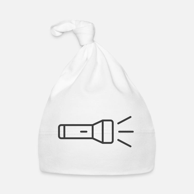 Icône de ligne de lampe de poche Bonnet bio Bébé