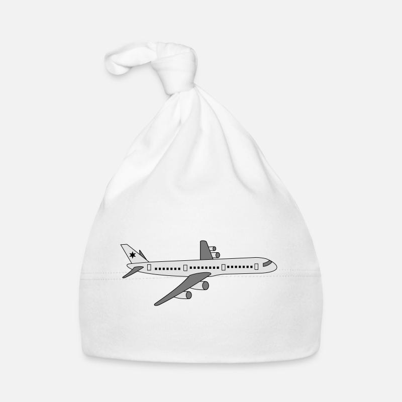 avion - Bonnet bio Bébé - blanc