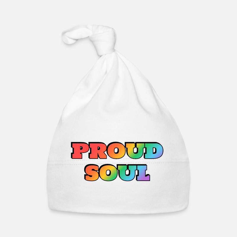 Proud Soul Rainbow Text Organic Baby Cap