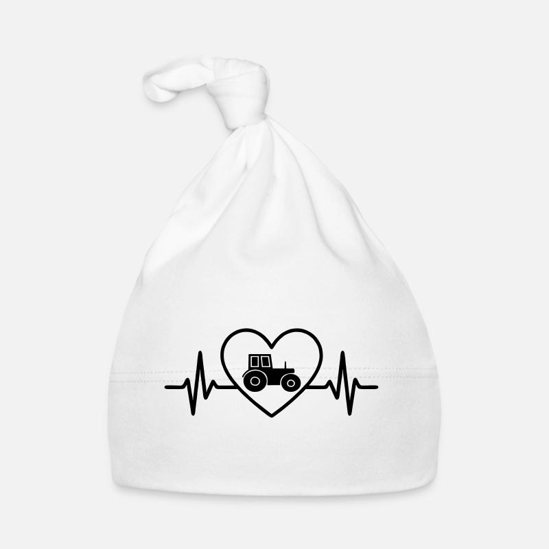 Farmer Tractor Heart Organic Baby Cap