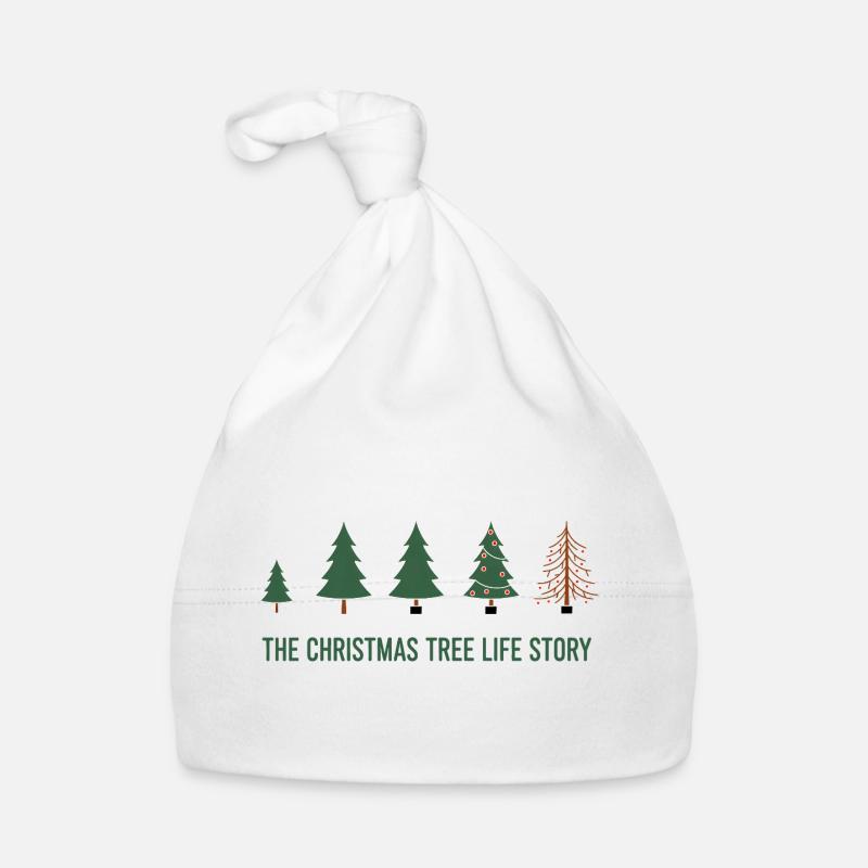 Christmas Tree Evolution – Funny Xmas Design - Organic Baby Cap - white