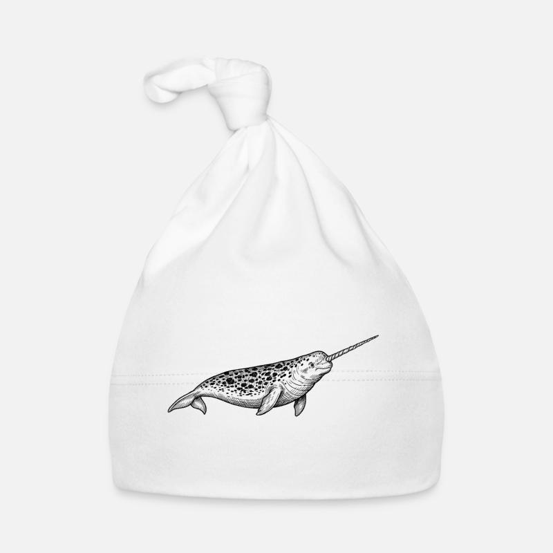 Narrwhal - Bonnet bio Bébé - blanc