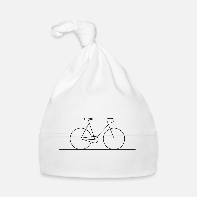 Modern Bicycle Line Art Silhouette Organic Baby Cap