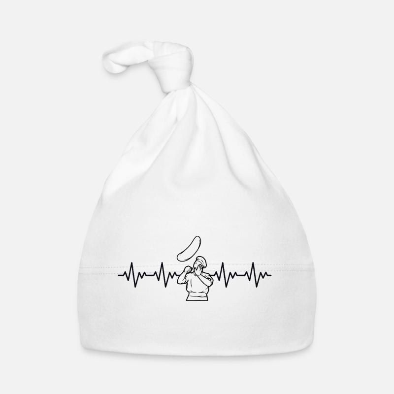 Pizzaiolo Pizza Maker Pizza ECG Heartbeat Organic Baby Cap