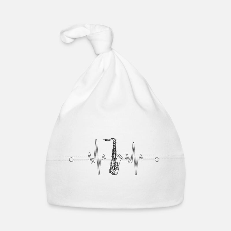 Heartbeat guitar design Organic Baby Cap