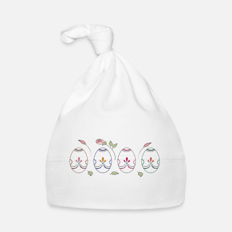 colorful Easter eggs Organic Baby Cap
