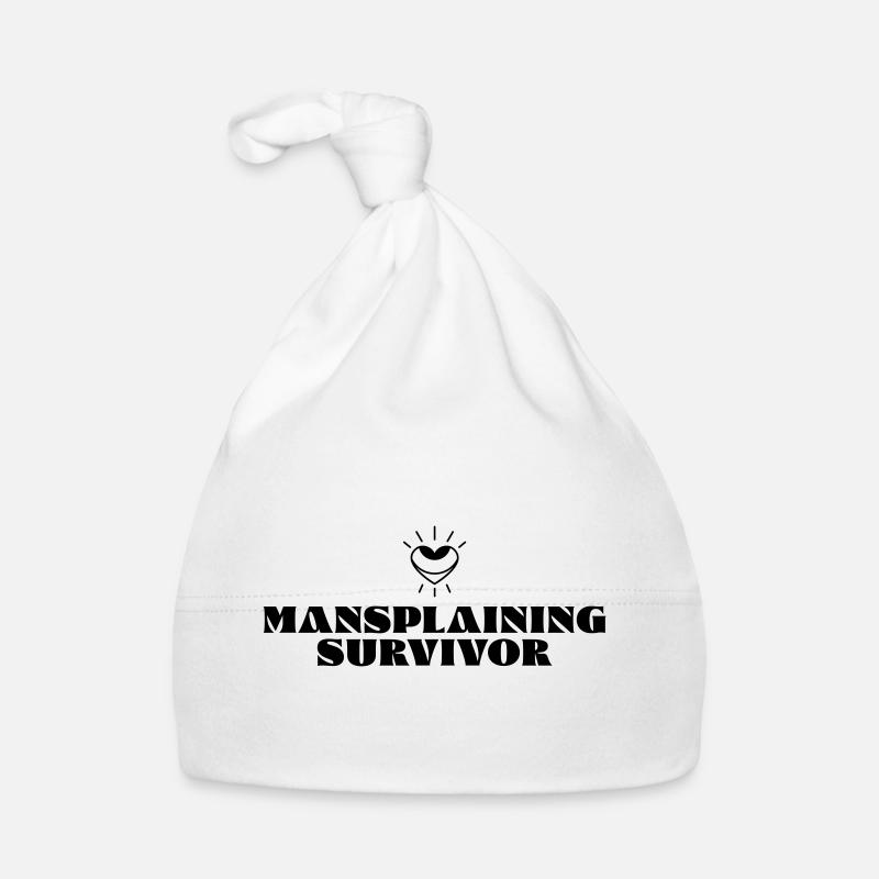 Mansplaining Survivor - Baby Bio-Mütze - Weiß
