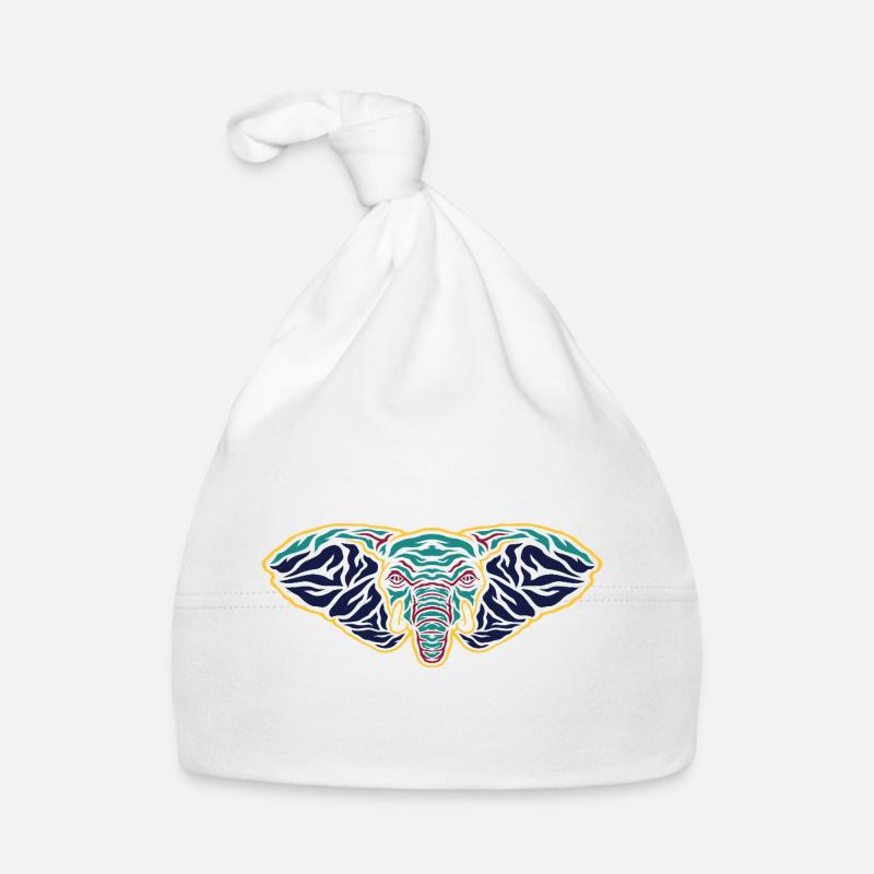 Psychedelic Elephant Head Organic Baby Cap