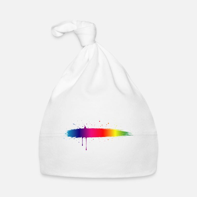 Regenbogen Pinselstrich Farbverlauf Splash Baby Bio-Mütze