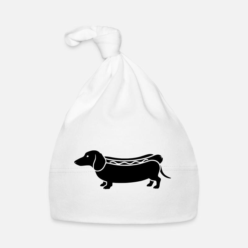 Silhouette saucisse de hot-dog teckel Bonnet bio Bébé