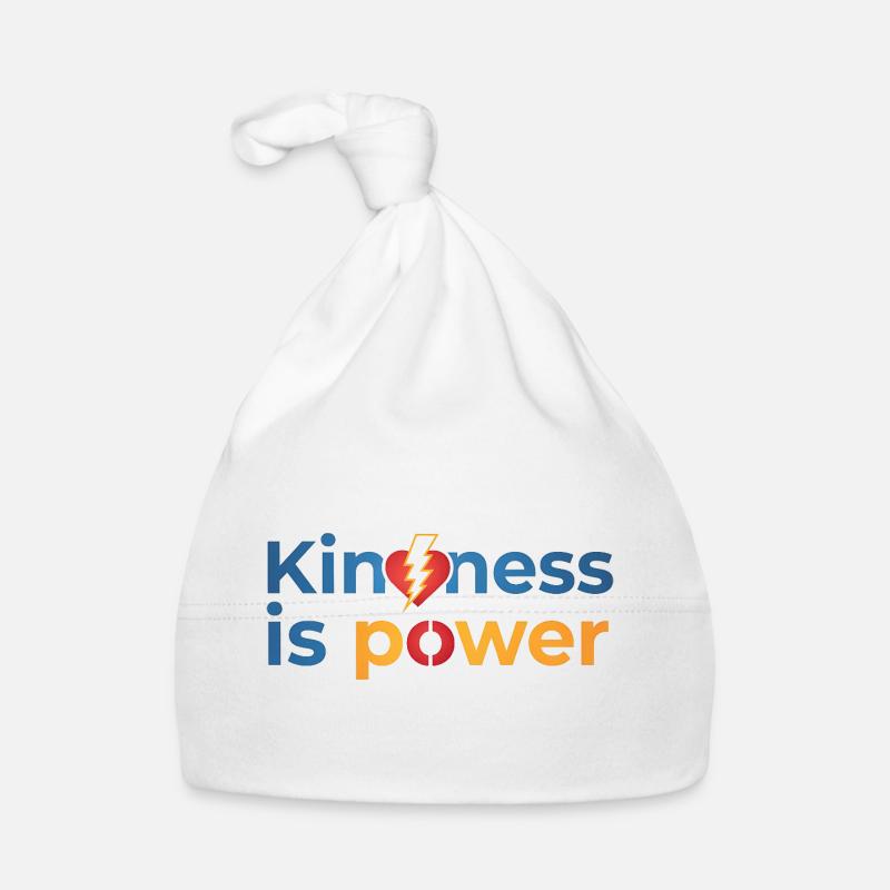 Kindness is power Buntes Herz Blitz Design Baby Bio-Mütze
