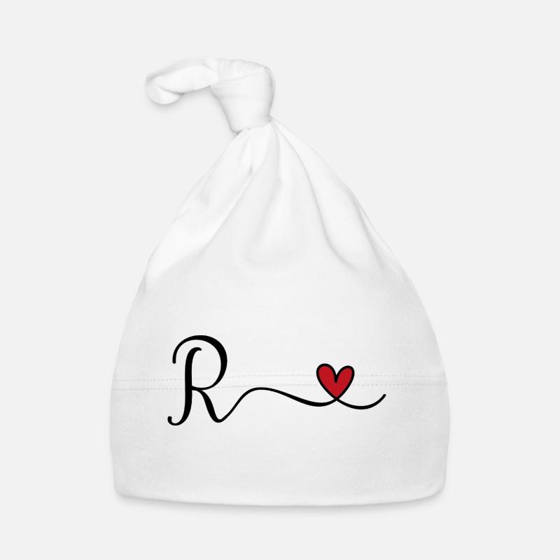 Monogramme de la lettre R Bonnet bio Bébé