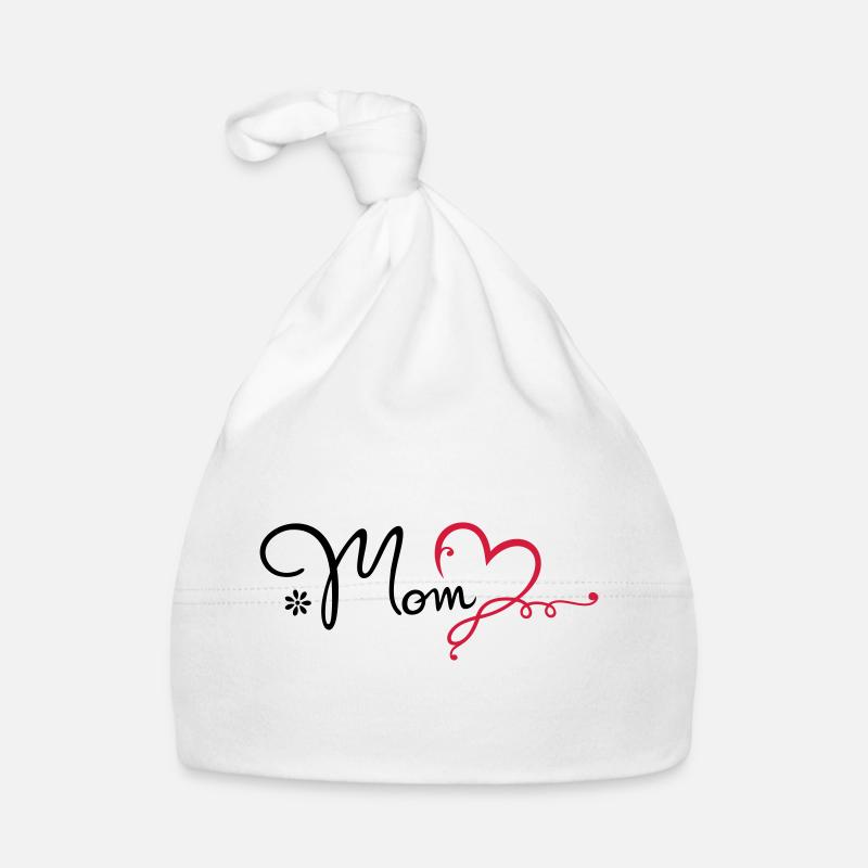 Love Mom Geschenk Muttertag Mama - Baby Bio-Mütze - Weiß