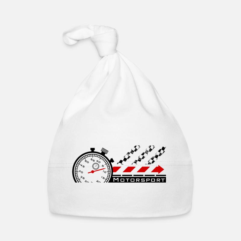 Chronomètre de sport automobile - Bonnet bio Bébé - blanc