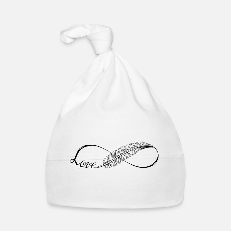 Plumes d'amour Infinity lignes mignonnes - Bonnet bio Bébé - blanc
