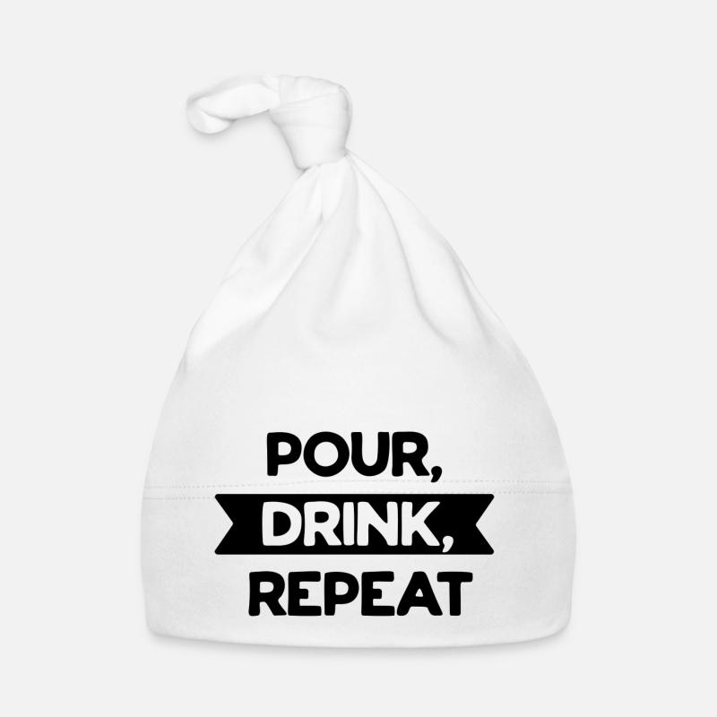 Pour drink repeat - Organic Baby Cap - white
