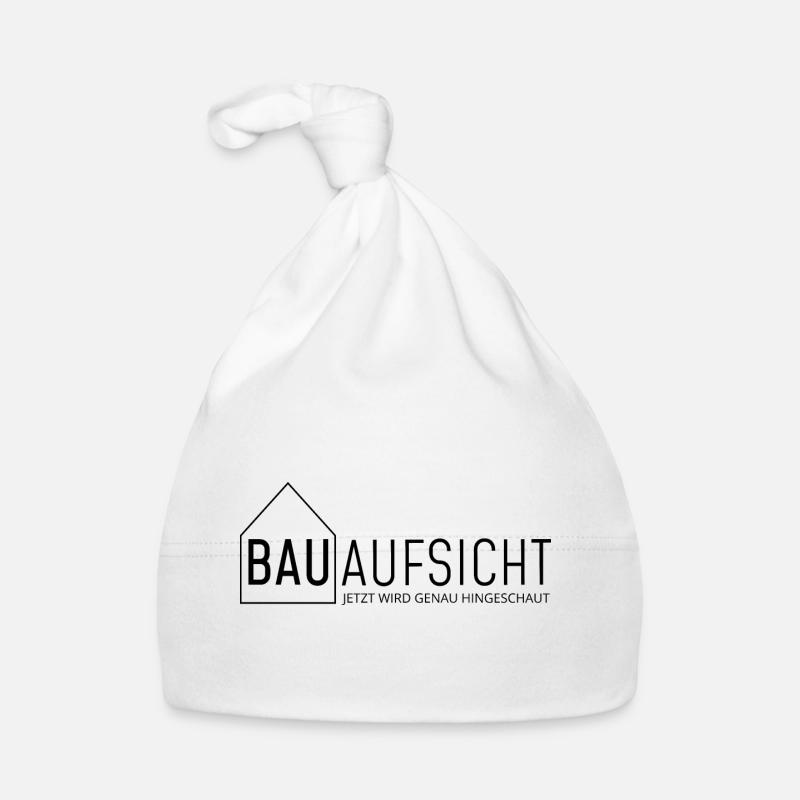 Bauaufsicht - jetzt wird genau hingeschaut! - Baby Bio-Mütze - Weiß
