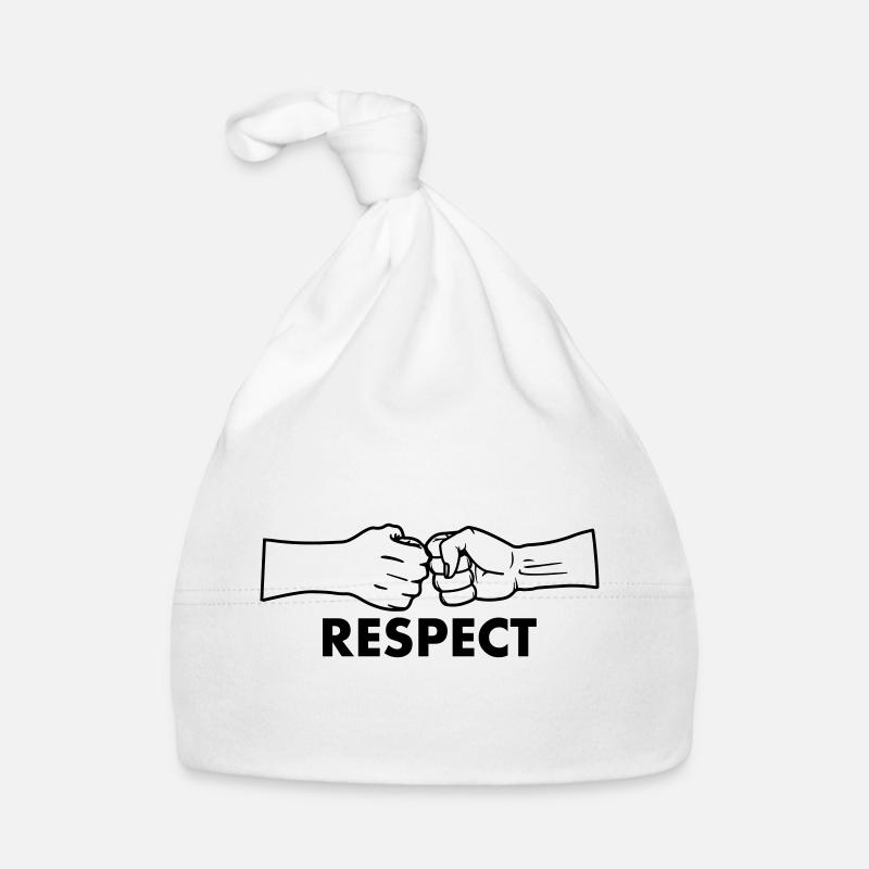 Respektiere zwei Fäuste mit dem Text 'RESPEKT' Baby Bio-Mütze