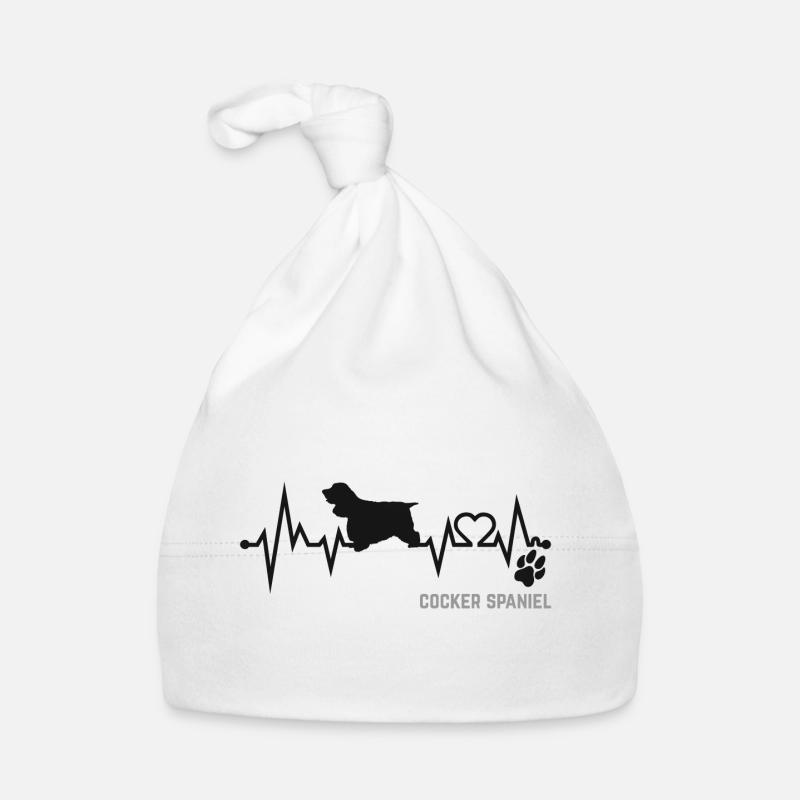 Cocker Spaniel Herzschlag Puls EKG Hund Geschenk Baby Bio-Mütze