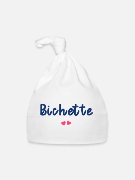 bichette - Bonnet bio Bébé - blanc - Devant