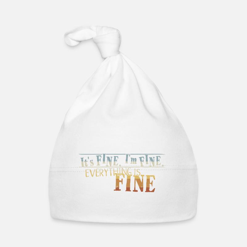 It’s Fine I’m Fine Everything Is Fine Retro Ironie Baby Bio-Mütze